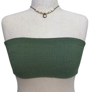 Kendall & Kylie NWT Green Bandeau Swim Top Women L